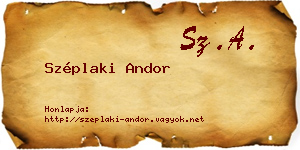 Széplaki Andor névjegykártya