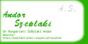 andor szeplaki business card